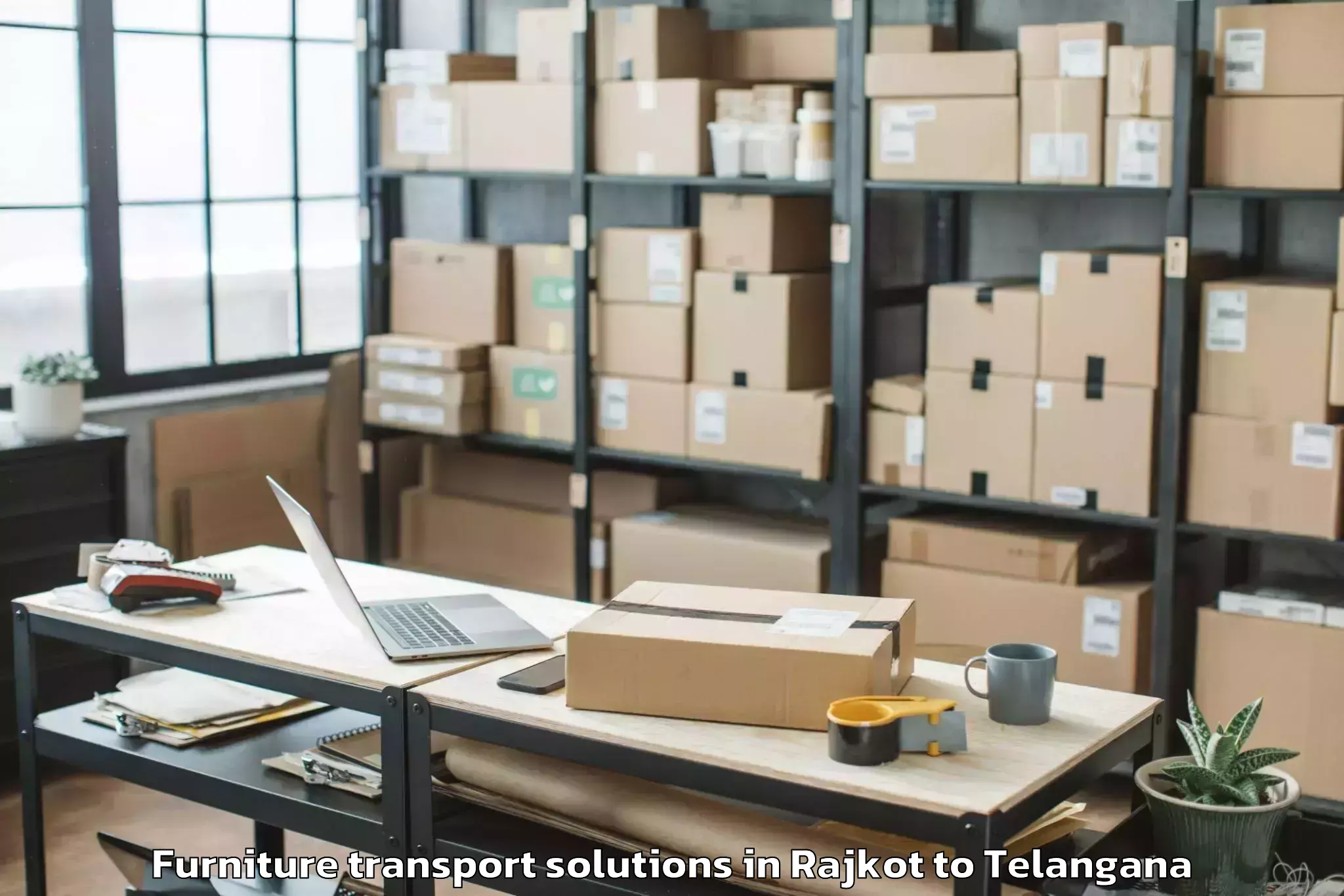 Affordable Rajkot to Mahabubabad Furniture Transport Solutions